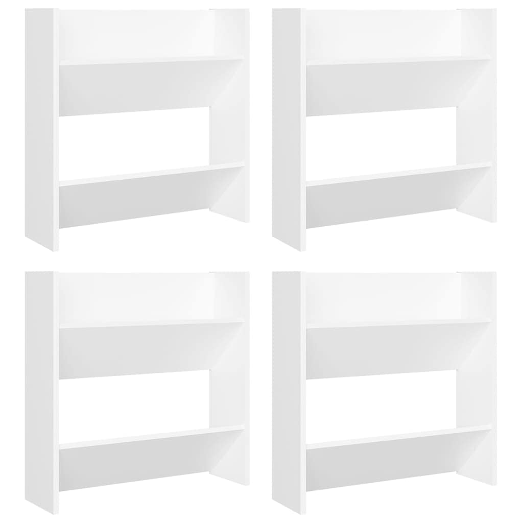 Vidaxl Wall Shoe Cabinets 4 Pcs White 23.6&quot;X7.1&quot;X23.6&quot; Engineered Wood