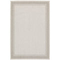 HomeRoots Polypropylene 7’x9’ Ivory and Gray Bordered Indoor Outdoor Area Rug