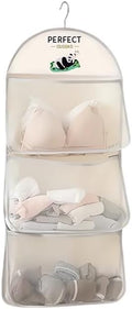 Behahai Multi Purpose Multi Layer Mesh Storage Hanging Bag, Hanging Storage With Metal Hanger Mesh Pockets, Space Saver Bag For 