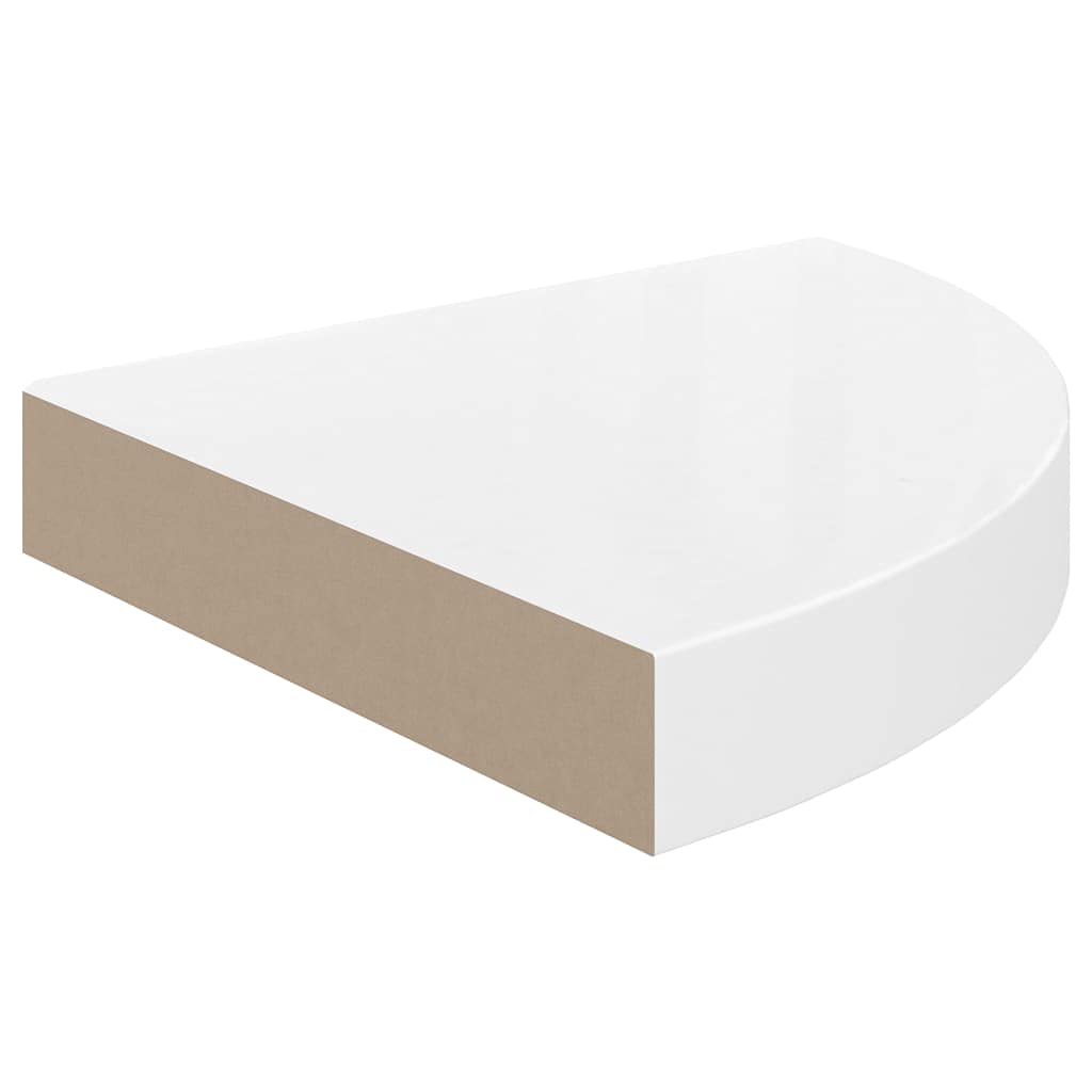 vidaXL Floating Corner Shelves 2 pcs High Gloss White 9.8"x9.8"x1.5" MDF