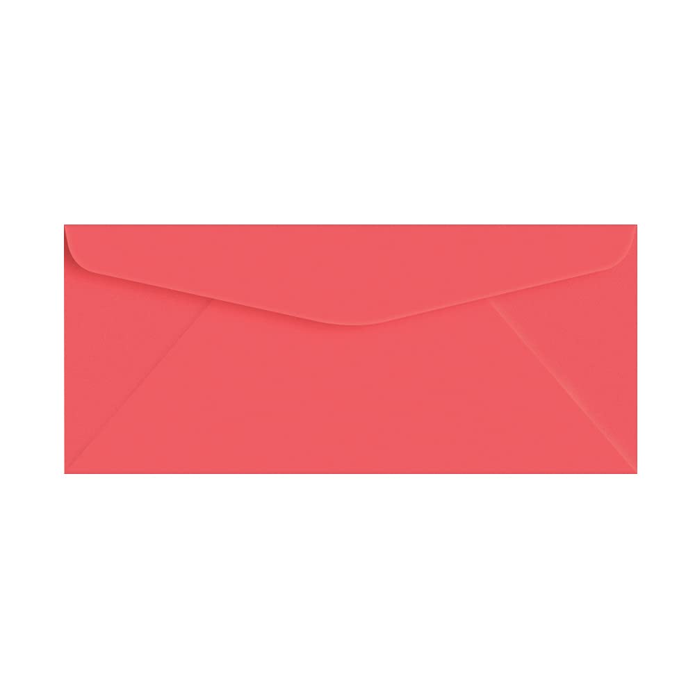 Rocket Red Bright Color #10 Envelopes - Great For Mailing Letters, Business Memos, Invitations, Invoices, Bills | 4 1/8' X 9 1/