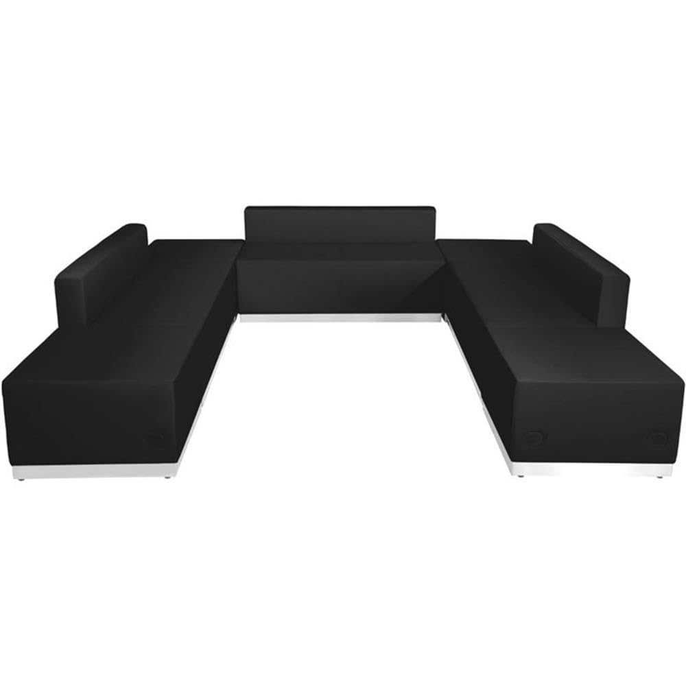 Flash Furniture Hercules Alon Series Black Leathersoft Reception Configuration, 7 Pieces