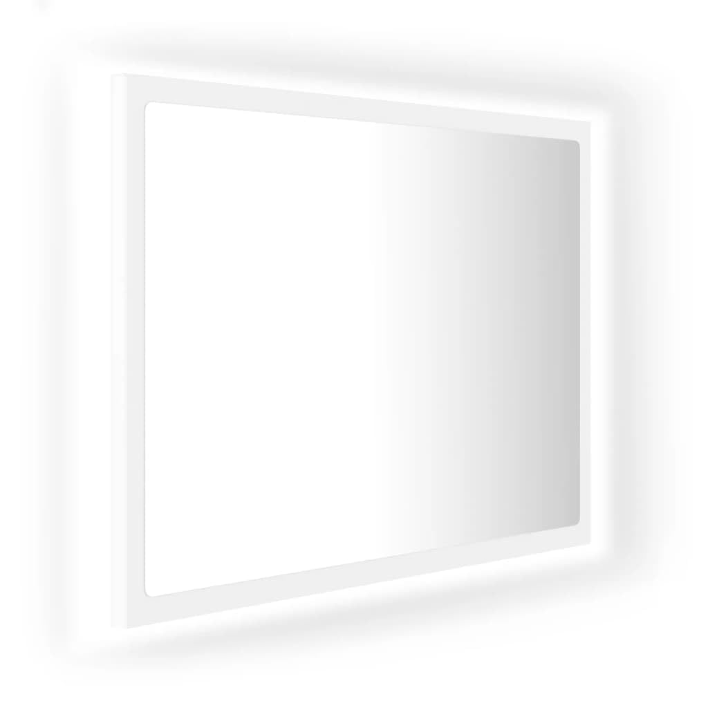 vidaXL 23.6&quot;x3.3&quot;x14.6&quot; LED Bathroom Mirror in Gray - Acrylic Engineered Wood