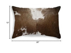 HomeRoots Chocolate & White Cowhide, Microsuede, Polyfill 12' x 20' x 5' Chocolate and White Torino Kobe Cowhide Pillow