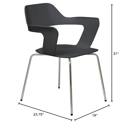 KFI Seating 2500CH Julep Series Stack Chair with Flex Poly Shell, Black