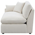 Coaster Contemporary Fabric Sloped Track Arms LAF Chair in Ivory