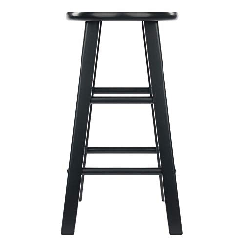 Ergode Wood Element Counter Stool Set - Sleek Black Finish, Solid Wood, Sturdy Legs