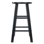 Ergode Wood Element Counter Stool Set - Sleek Black Finish, Solid Wood, Sturdy Legs