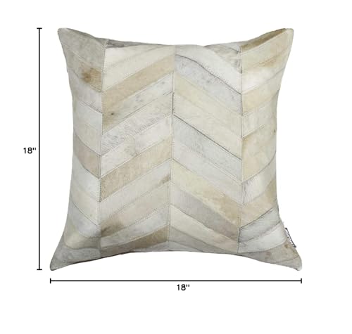 HomeRoots Decor 18-inch x 18-inch x 5-inch Enchanting Natural Torino Kobe Cowhide - Pillow