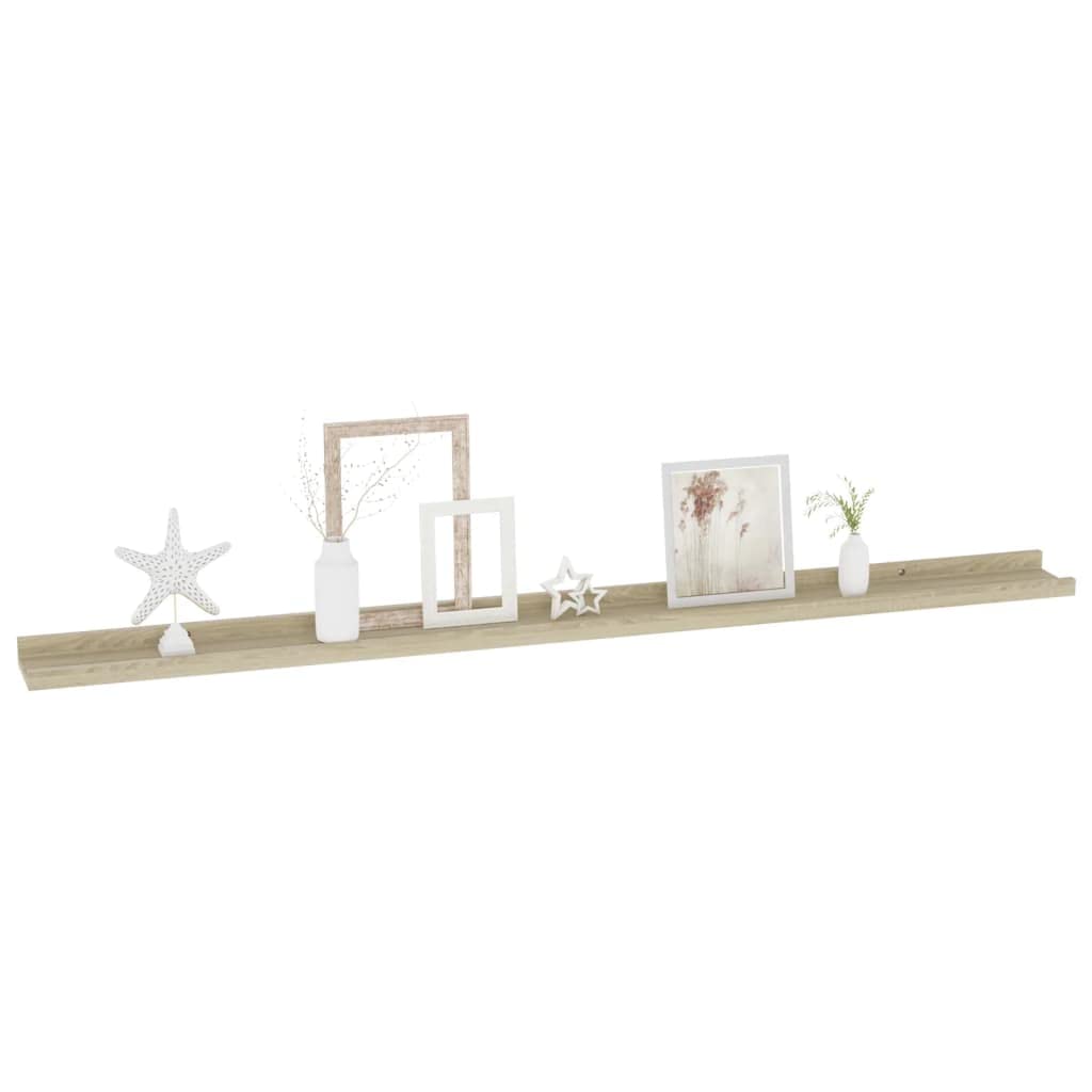 vidaXL Modern Wall Shelves 4 pcs, Sturdy MDF Shelves in Sonoma Oak Finish, Easy-to-Assemble, Ideal Indoor Storage Solutions for Office and Living Room Décor