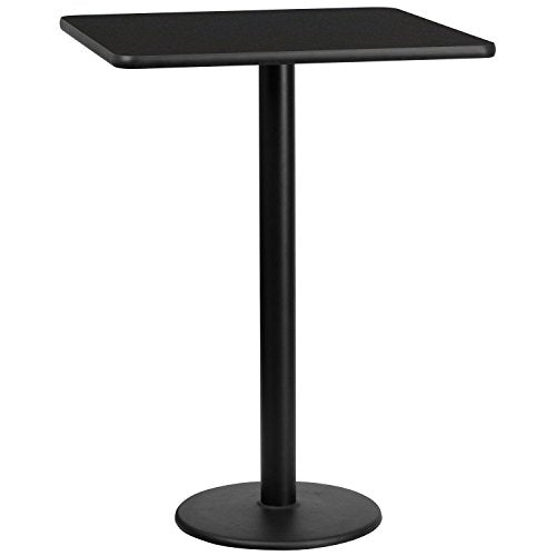 Flash Furniture Stiles 30'' Square Natural Laminate Table Top With 18'' Round Bar Height Table Base
