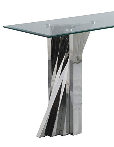 Best Quality Furniture CT03 Console Table, Silver