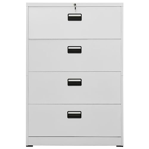 vidaXL Filing Cabinet Light Gray 35.4"x18.1"x52.8" Steel