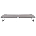 vidaXL Foldable Patio Camping Bed, Gray - Lightweight Outdoor Sun Lounger with Powder-Coated Steel Frame, 600D Polyester Fabric with PE Coating, Great Stability, Easy Storage and Transport, 264.6 ...