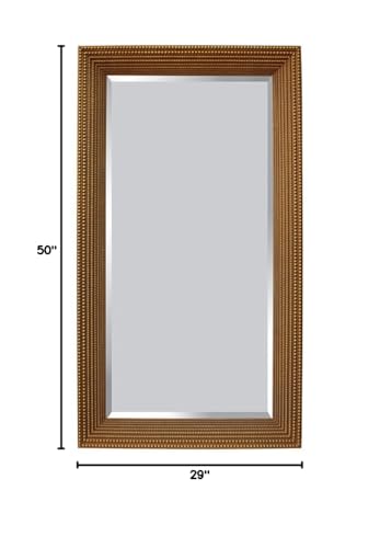 Timeless Reflections By Afd Home 11116594 Beaded Mirror, Gold Finish