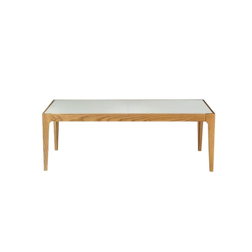 Acme Gwynn Square Coffee Table in Natural and Frost Glass