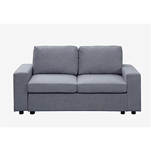 Lilola Home Winter Light Gray Linen Loveseat