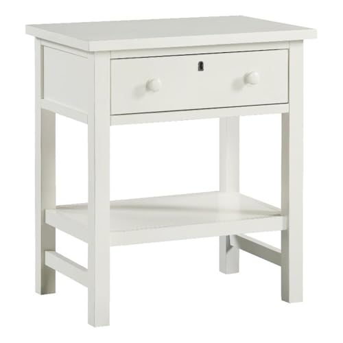 Comfort Pointe Franklen 1-Drawer Antique White Wood Storage Nightstand