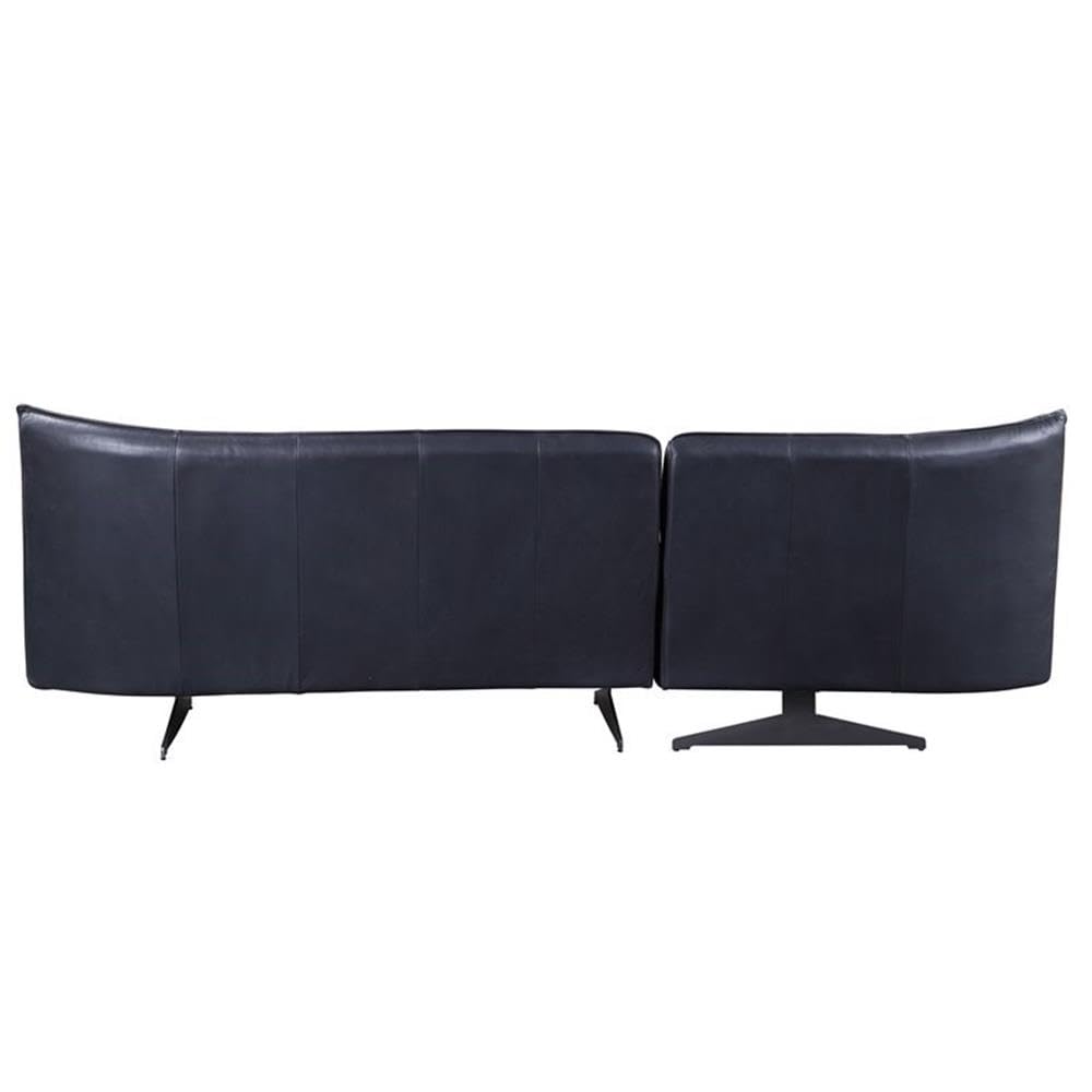 Acme Maeko Top Grain Leather Upholstered Armless Sectional Sofa in Dark Gray