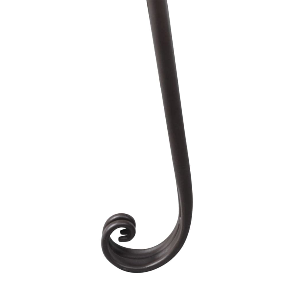 vidaXL Patio Chaise Lounge Antique Brown Iron Scroll-Patterned Ergonomic Garden Furniture 128x128x88cm