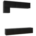 vidaXL TV Cabinet Set 5 Piece Home Living Room Furniture TV Stand HiFi Stereo Cabinet Media Unit Entertainment Center Black Engineered Wood