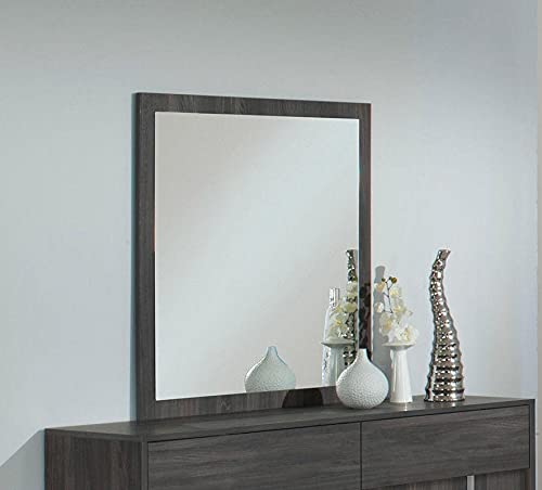 HomeRoots Furniture Hallway Bedroom Italian Modern Grey Mirror - 41' H