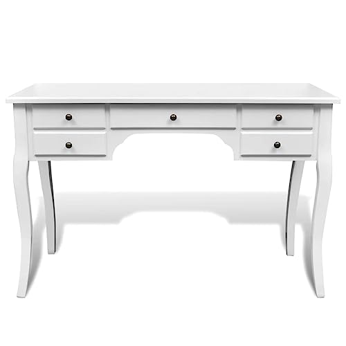 vidaXL Workstation Writing Computer Desk Laptop Table Drawer Wood Office Home Furniture