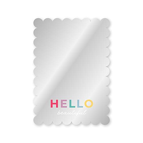 Canopy Street Hello Beautiful Magnetic Locker Mirror/Stylish Locker D  cor/Shatterproof 4 3/4' x 6 3/4' Locker Accessory/Back 