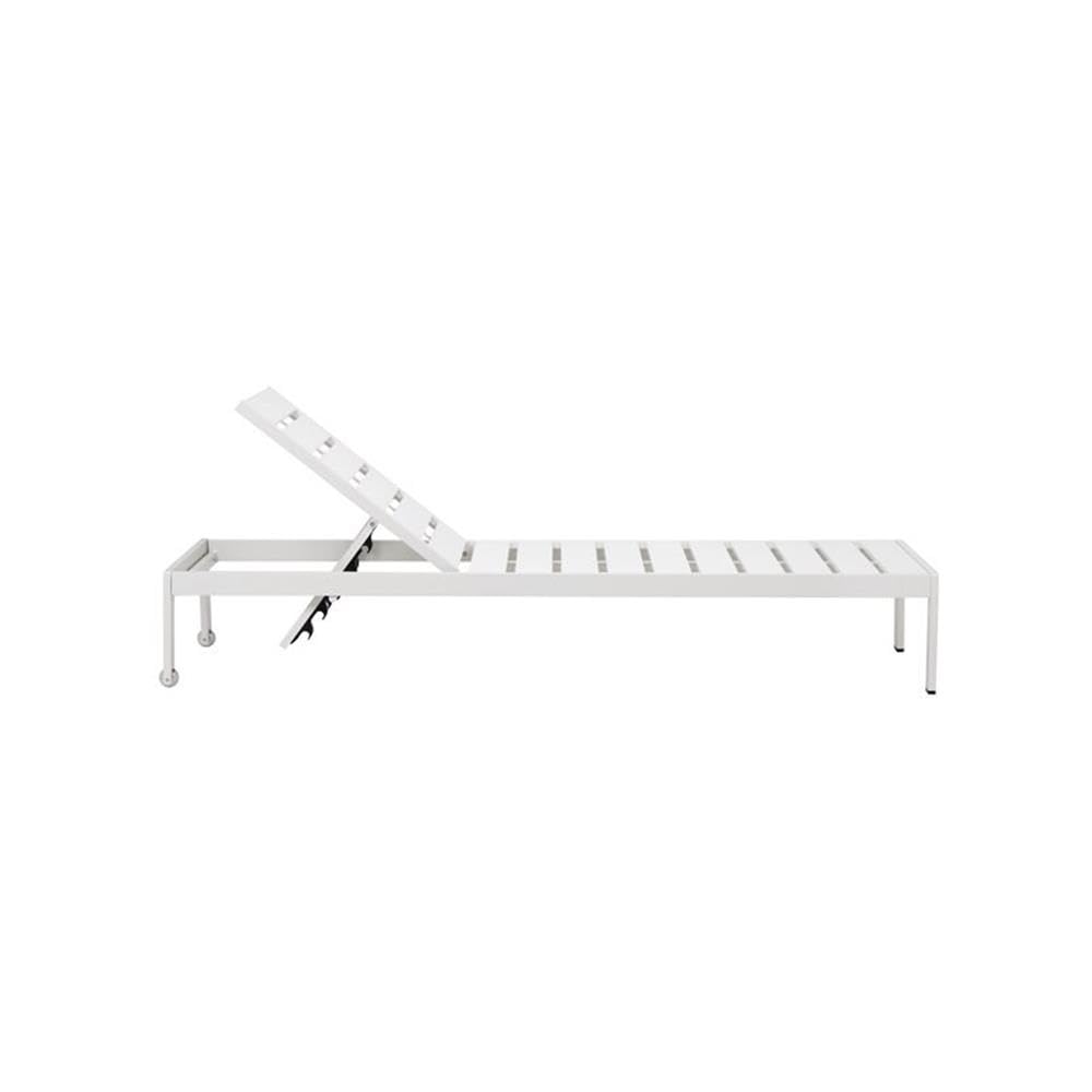 Pangea Home Breeze Modern Aluminum Patio Lounger in White Frame/Polyresin