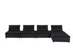 Lilola Home Anna Black Velvet 5 Pc Sofa and Loveseat
