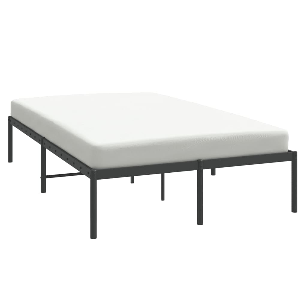 vidaXL Industrial Style Bed Frame with Extra Storage Space, Made from Robust Powder-Coated Steel, Black - Supports Mattresses of 53.1&quot; x 74.8&quot;