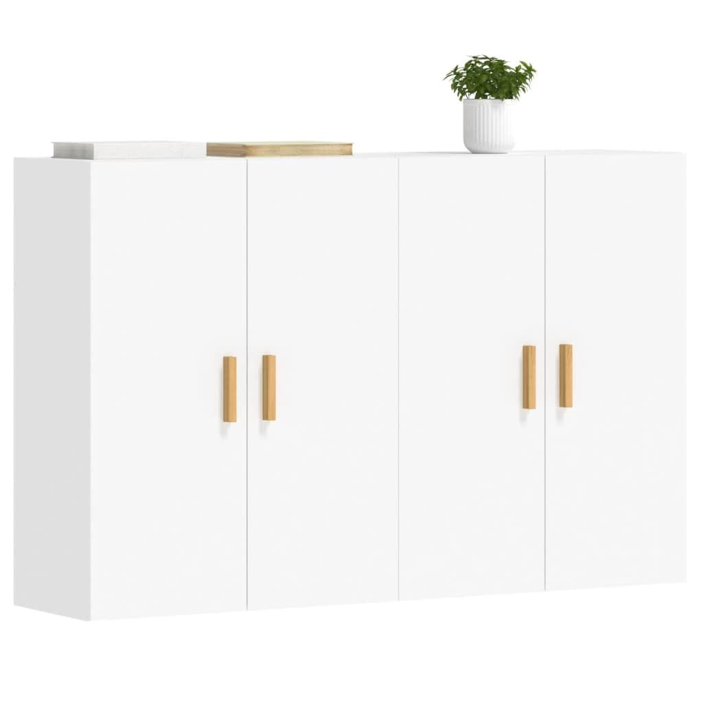 vidaXL Wall Mounted Cabinets 2 pcs, Bathroom Cabinet with Storage, Cupboard for Living Room, Wall Cabinet, Scandinavian Style, White Engineered Wood