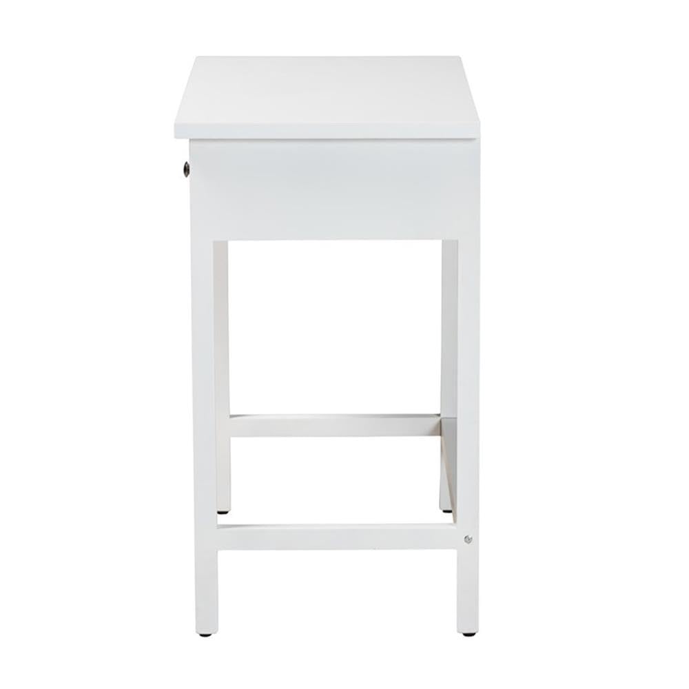 Baxton Studio Yelena 33.5-inch W x 17.7-inch D Console Table, White/Chrome (236-13336-HiT)