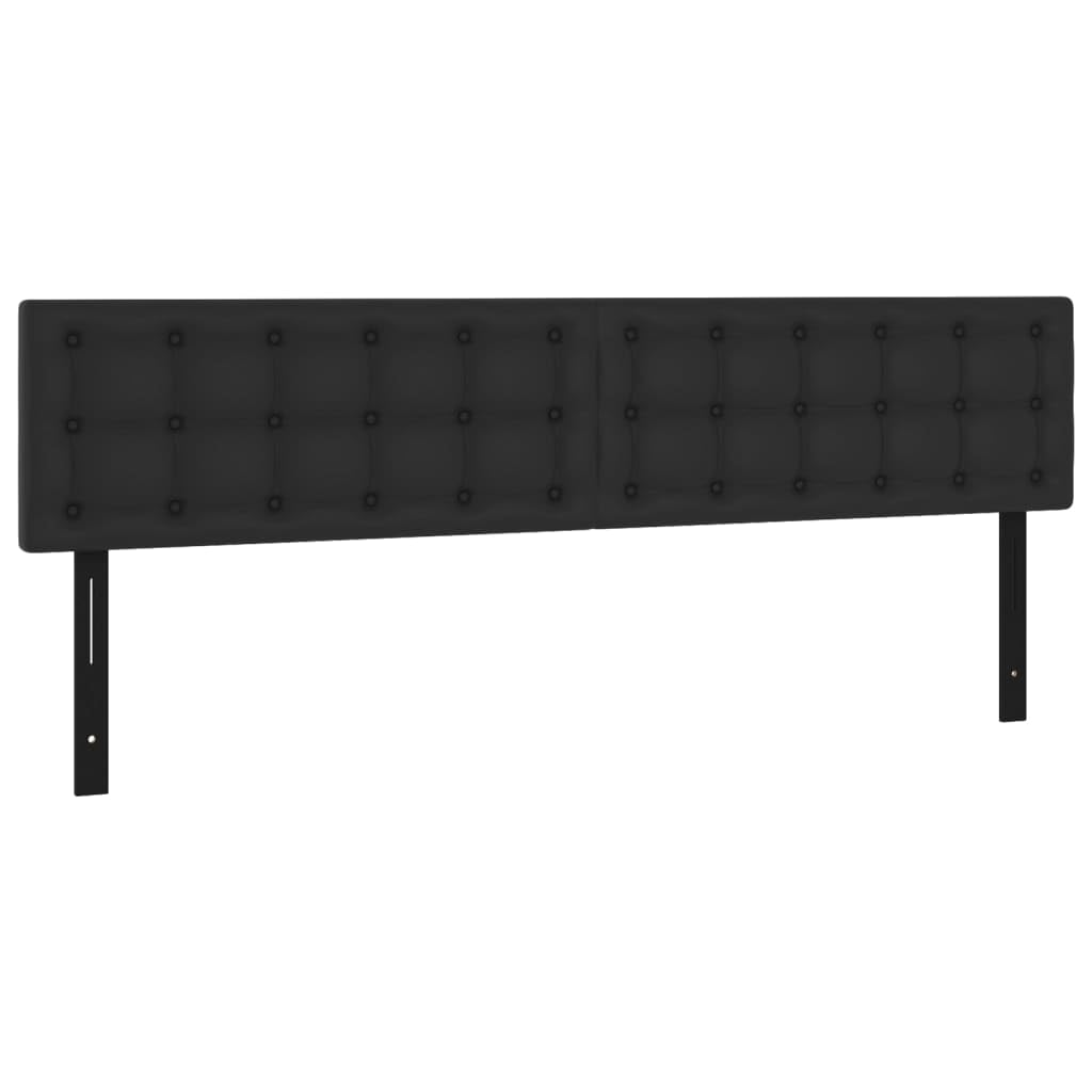Vidaxl - Set Of 2 Black Faux Leather Headboards, Fits Various Bed Frames, Stylish Classic Design With Solid Structured Material, Dimensions: 39.4"X2"X30.7"/34.6"
