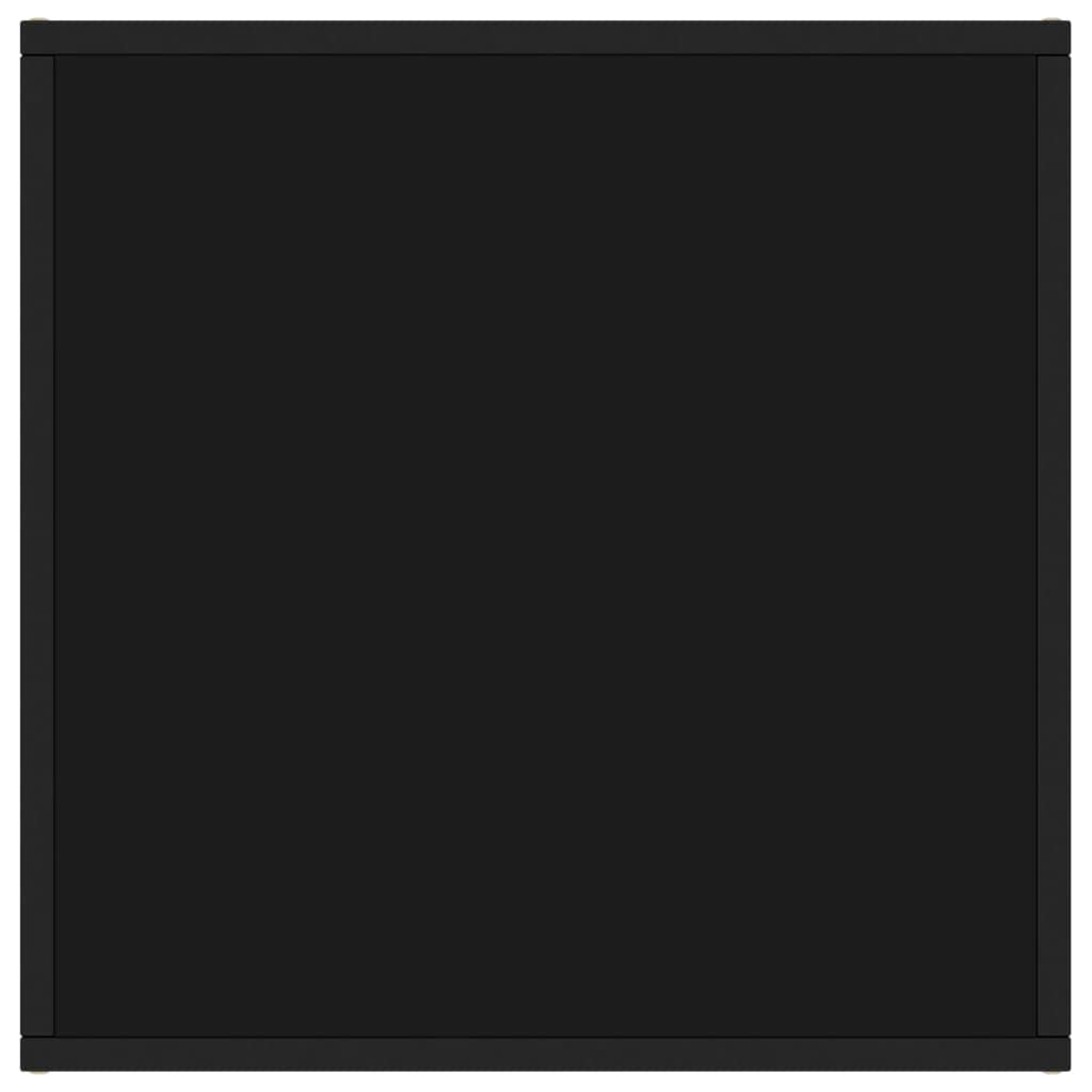 CHARMMA Coffee Table Black with Black Glass 23.6x23.6x13.8