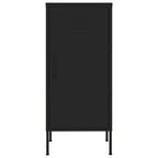 vidaXL Steel Storage Cabinet, Black - Industrial Design with 2 Adjustable Shelves and Levelers, 16.7"x13.8"x40"