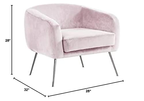 Best Master Furniture Julissa Tufted Velour Living Room Accent Chair, Pink