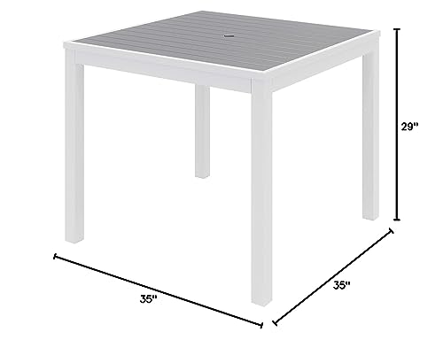 Olio Designs Series Ivy Square Patio Table, Grey/White