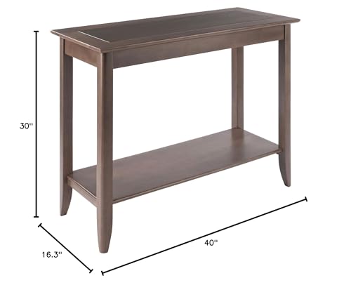 Ergode Wood Santino Console Table - Oyster Gray, Contemporary Design, Wide Lower Shelf, Solid Wood Frame, Easy Assembly - 30' H x 40' W x 16.3' D