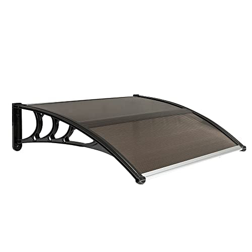 Vingli Window Awning Door Canopy, 40' X 40' Window Awning Overhead Door Modern Polycarbonate Cover Outdoor Front Door Patio Ca