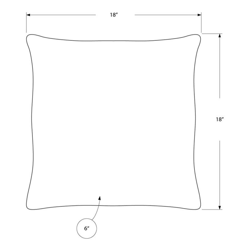 Monarch Specialties I 9284 Pillows, 18 X 18 Square, Insert Included, Decorative Throw, Accent, Sofa, Couch, Bedroom, Polyester, Hypoallergenic, Brown, Modern