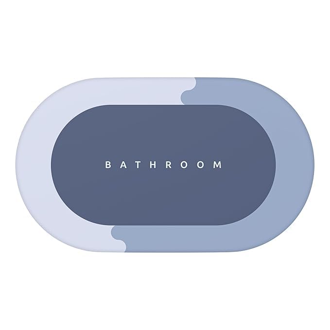 NonSlip Bathroom Mat  Soft Absorbent Floor Rug for Bathroom, WaterResistant & QuickDry Bath Mat, Stylish Decorative Oval Rug