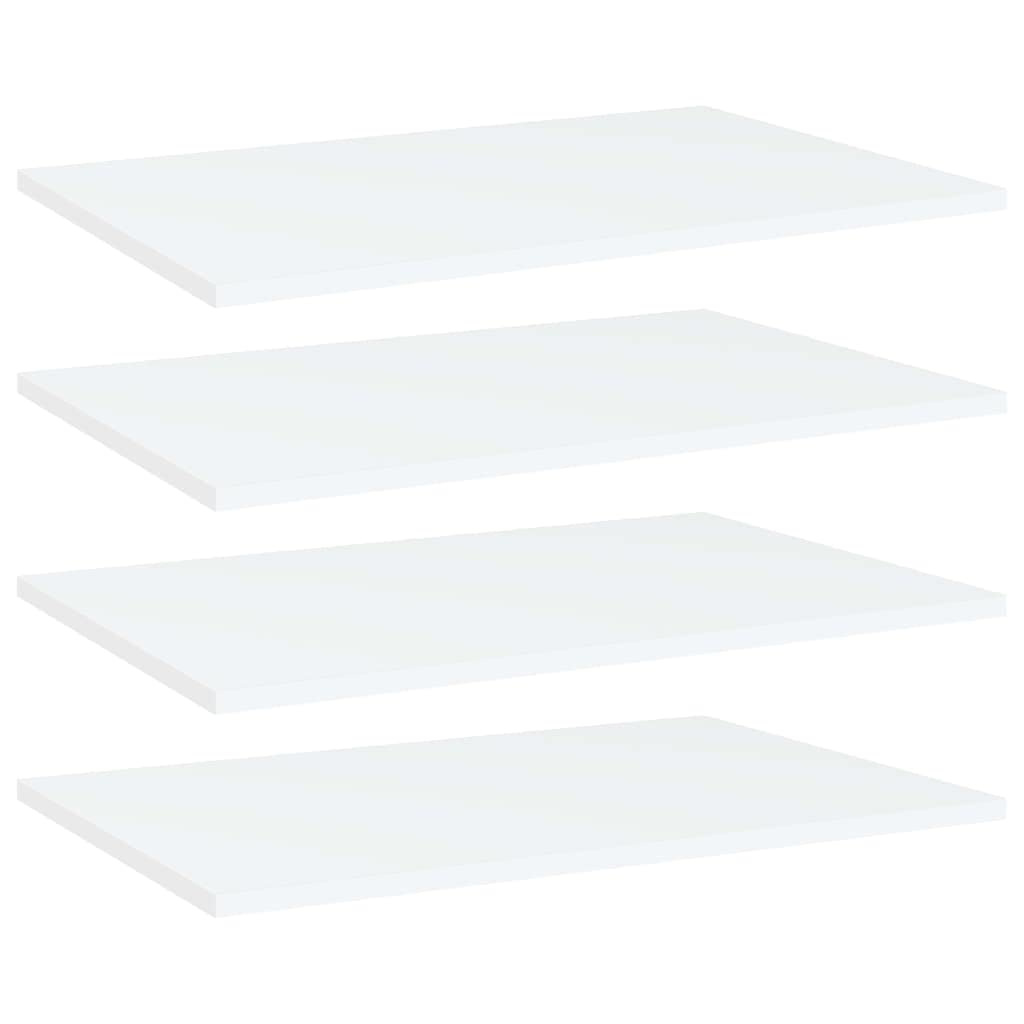 vidaXL White Bookshelf Boards, 23.6&quot;x15.7&quot;x0.6&quot; Engineered Wood, 4-Piece Set, Easy to Clean, Versatile and Compact Storage Solution