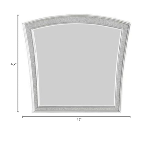 Acme Maverick Wooden Mirror In White Platinum