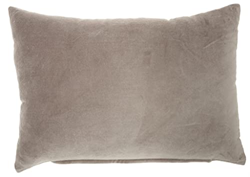 HomeRoots 100% Cotton Solid Taupe Casual Throw Pillow