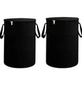 Set of 2 Foldable Laundry Baskets with Zipper Lid & Handles  Large Collapsible Clothes Storage Hamper for Home, Bedroom & Bathr