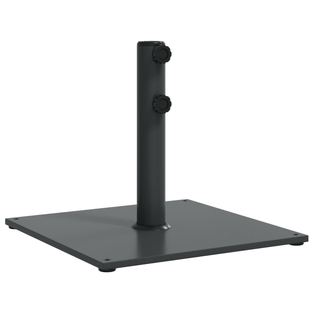 vidaXL 37.5 lb Square Parasol Base for Ø1.3/1.5"/1.9" Poles - Steel Dark Gray Umbrella Stand with Double Knob and Adjustable Foot Pads