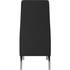 Creative Images Hamil Leatherette Dining Chair with Chrome Legs Set of 2 Black Black Finish