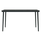vidaXL Outdoor Steel and Glass Dining Table - Versatile Patio Furniture in Black, Ideal for Garden, Balcony, Perfect for Entertainment and Meals