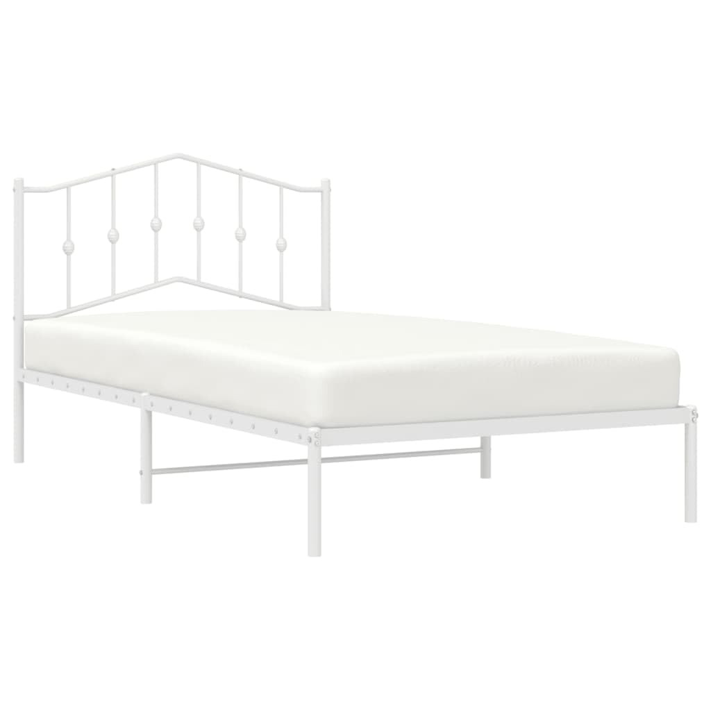 vidaXL Metal Bed Frame with Headboard and Additional Under-Bed Storage, Powder-Coated Steel Construction, Suitable for Bedroom